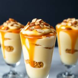 Caramel Almond Custard Parfait