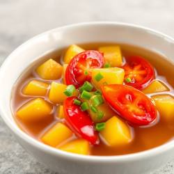 Japanese-Style Pepper and Potato Nimono with Tomato