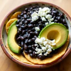 Honduran Traditional Black Beans Breakfast