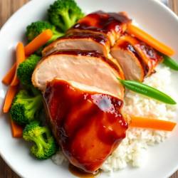Maple Teriyaki Chicken with Steamed Rice and Veggies