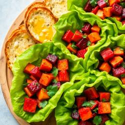 Spiced Beet and Carrot Lettuce Wraps