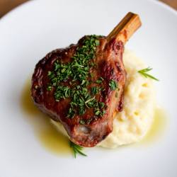 Herb-Crusted Lamb Chops with Garlic Mashed Potatoes