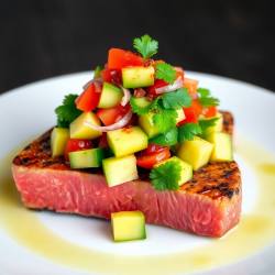 Seared Tuna Steak with Avocado Salsa