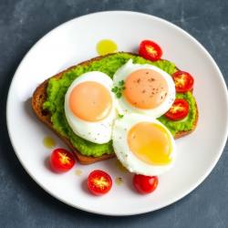 Gluten-Free Avocado Toast with Eggs and Cherry Tomatoes