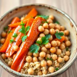 Honey Glazed Carrot and Chickpea Bowl