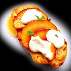 Caramelized Pear and Goat Cheese Chicken Breast