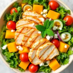 Cantaloupe Chicken Salad Bowl