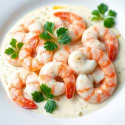 Creamy Garlic Shrimp with Yogurt Cheese Sauce