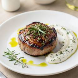 Herb-Crusted Lamb Chops with Garlic Yogurt Sauce