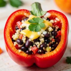 Stuffed Bell Pepper with Quinoa and Black Beans