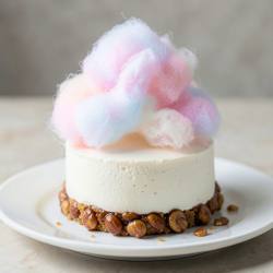 Candy Floss Cloud Mousse with Toffee Hazelnut Cradle