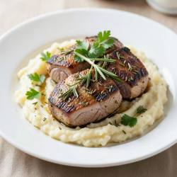 Herb-Crusted Lamb Chops with Garlic Mashed Potatoes
