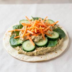 Quick Veggie Hummus Wrap