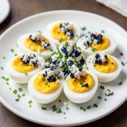 Mimosa Eggs with Smoked Nero Blue Cheese