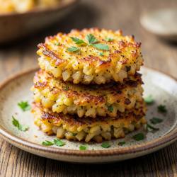 Turnip and Onion Flax Fritters