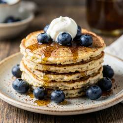 Banana Blueberry Oat Pancakes