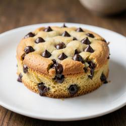 Microwave Eggless Spongy Cookie Cake with Chocolate Chips