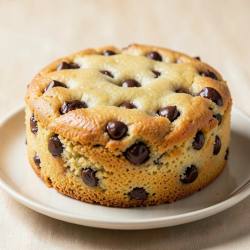 Microwave Eggless Spongy Chocolate Chip Cookie Cake