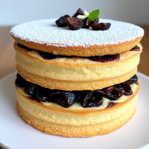 Layered Prune and Almond Cake