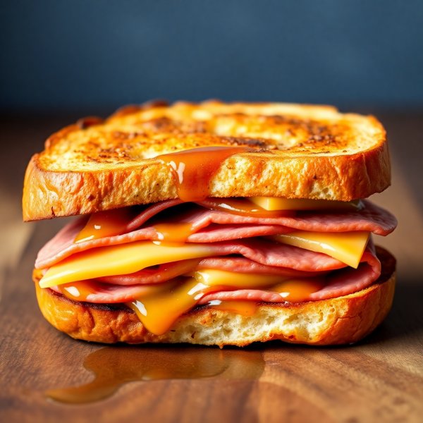 Maple-Glazed Thick-Cut Bologna Panini