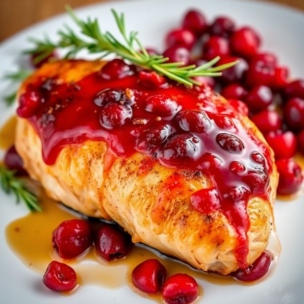 Christmas Spiced Cranberry Glazed Chicken