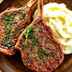 Herb-Crusted Lamb Chops with Garlic Mashed Potatoes