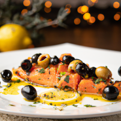 Mediterranean Salmon with Olives and Herbs