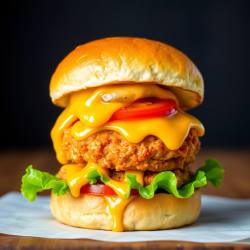 Cheesy Chicken Delight Burger