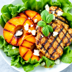 Grilled Peach and Chicken Salad