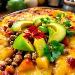 Ukrainian Beef and Apple Avocado Bake