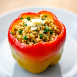 Quinoa & Spinach Stuffed Bell Pepper