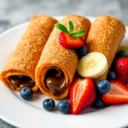 Cinnamon Sugar Eggrolls with Nutella Filling