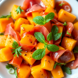 Savory Cantaloupe and Prosciutto Salad