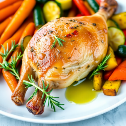 Herb-Roasted Rabbit with Garlic and Vegetables