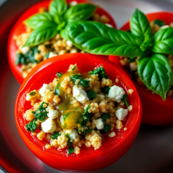 Stuffed Tomatoes with Quinoa and Spinach