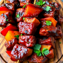 Grilled BBQ Beef Skewers