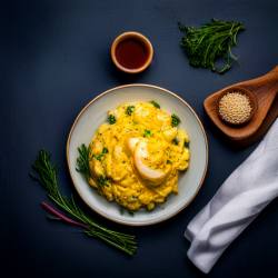 Scrambled eggs with onions