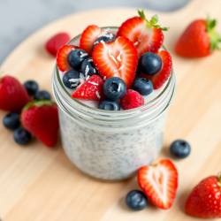 No-Bake Chia Coconut Berry Pudding