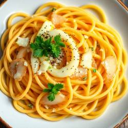 Creamy Onion and Egg Pasta