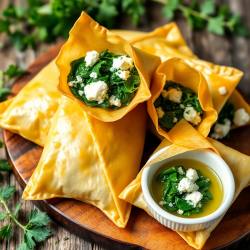 Spinach and Feta Stuffed Phyllo Parcels