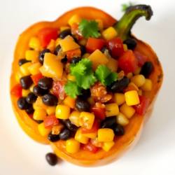 Spicy Corn and Black Bean Stuffed Pepper