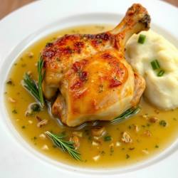 Wine-Braised Chicken Thigh with Garlic and Herbs