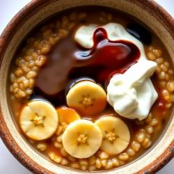 Creamy Coffee Banana Oatmeal Dessert