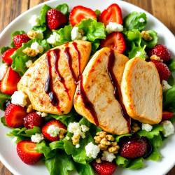 Strawberry Chicken Salad with Balsamic Glaze