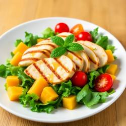 Cantaloupe Chicken Salad with Honey-Lime Dressing