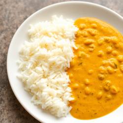 Coconut Yellow Lentil Curry with Long Grain Rice