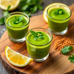 Mint and Coriander Chutney Shots