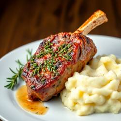 Herb-Crusted Lamb Chops with Garlic Mashed Potatoes