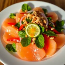 Refreshing Pomelo Salad with Mint and Peanuts