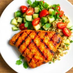 Lemon Herb Grilled Chicken with Quinoa Salad